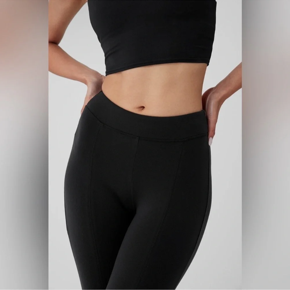 ALO Yoga Slit Zip Legs High Waist Pull-On Pants Size XS